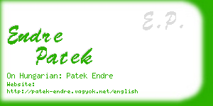 endre patek business card